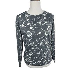 Fabletics Womens Sweatshirt Gray Burnout S Long Sleeve Athleisure Soft GUC